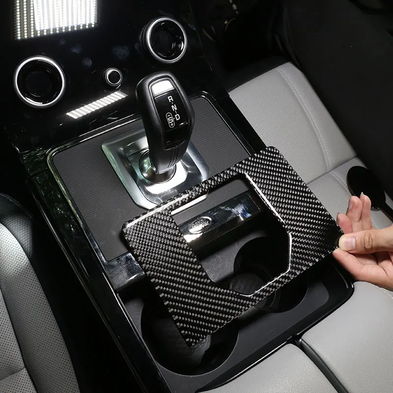 

For Land Rover Range Rover Evoque L551 2020-2024 Soft Carbon Fiber Car Gear Panel Cover Trim Sticker Interior Car Accessories