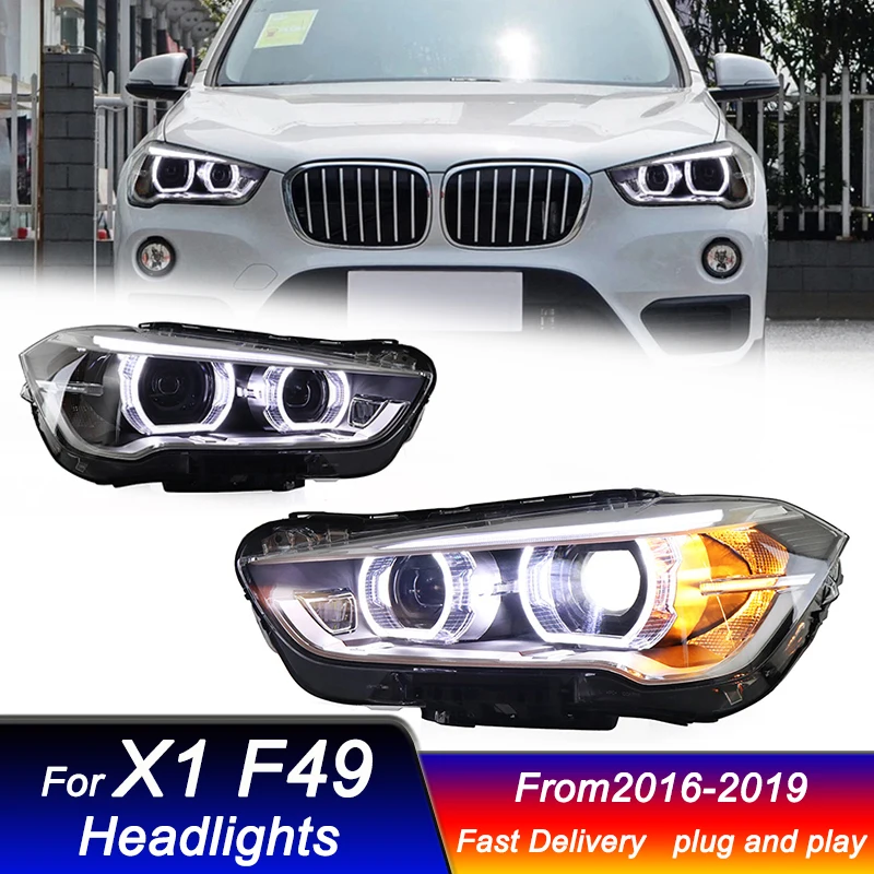 Car styling Headlights for BMW X1 F49 2016-2019 high style full LED DRL Dynamic Signal Head Lamp Bi Xenon Beam Headlamp Accembly