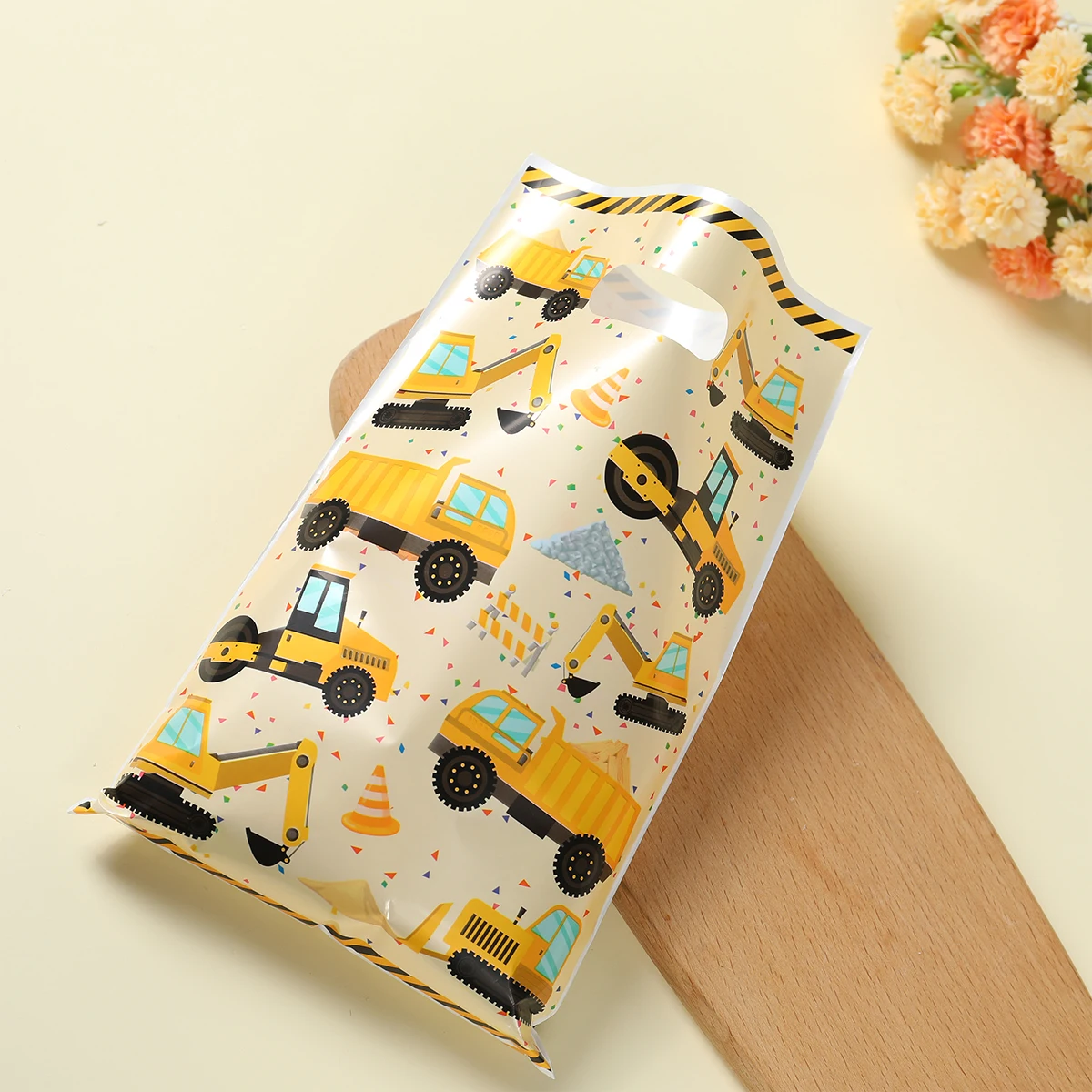 Construction Candy Bags Cookie Candy Bags Engineering Vehicle Theme Birthday Party Decor Kids Boy Baby Shower Supplies Gift Bags
