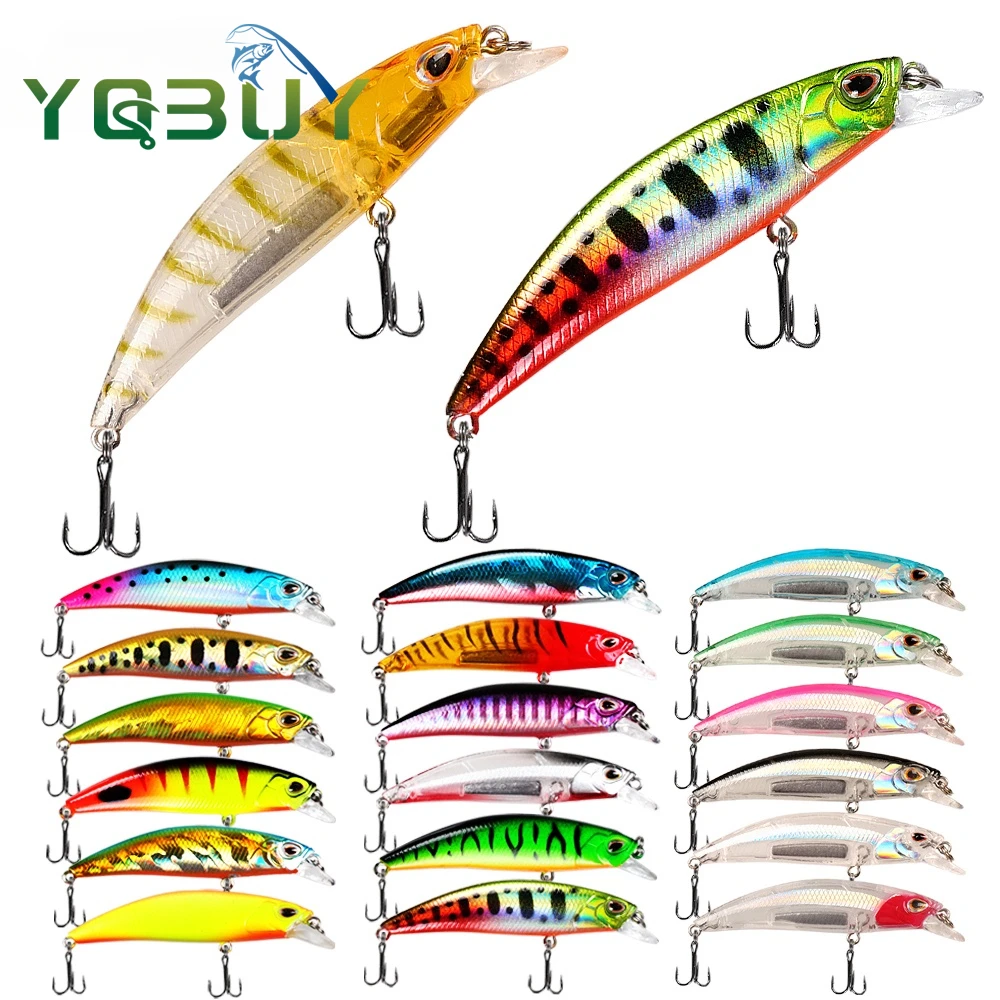 

19 Colors Fishing Lure 6.5cm/7g Sinking Minnow Fishing Gear Lure Hard Bait Minnow 3D Eyes With 2 Trible Hook