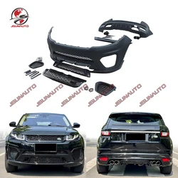 Old to New Bodykit For Range Rover Evoque 2012-2018 Upgrade SVR Front Bumper Grill Rear Bumper Tailpipes Unpainted Refitted Kit