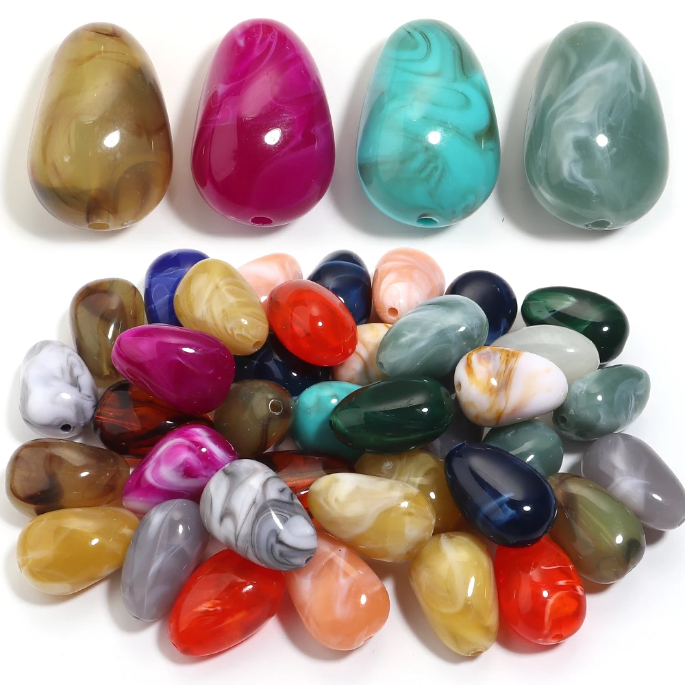 10 Stück unregelmäßige Wassertropfen-Acrylperlen, ovale zweifarbige Wolkenperlen, lose Perlen, DIY-Nähzubehör, Kleidungsdekoration, Bastelzubehör