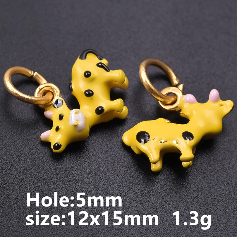 6 Stück Metall-Anhänger der Tier-Serie: Ente, Delfin, Giraffe, Hase, handgefertigt, zum Selbergestalten, personalisierbar, für Herren- und Damen-Halsketten, Schmuck. – Detail 13