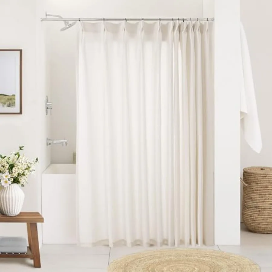 

Pinch Pleated Curtains 72 Inch Long 72 Inch Wide for Living Room Bathroom Light Filtering Semi Sheer Shower Bath Curtain 72x72