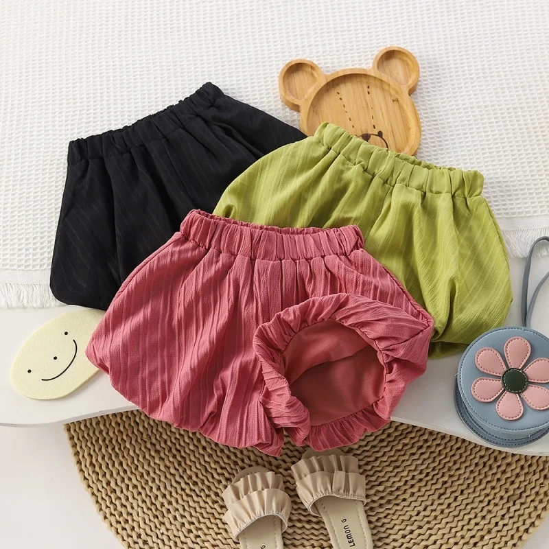 

Girls' Summer Sweet Shorts New Western Style Bud-Shaped Pants Children's Lantern Outdoor Wear Thin and All-Matching Trendy Culot