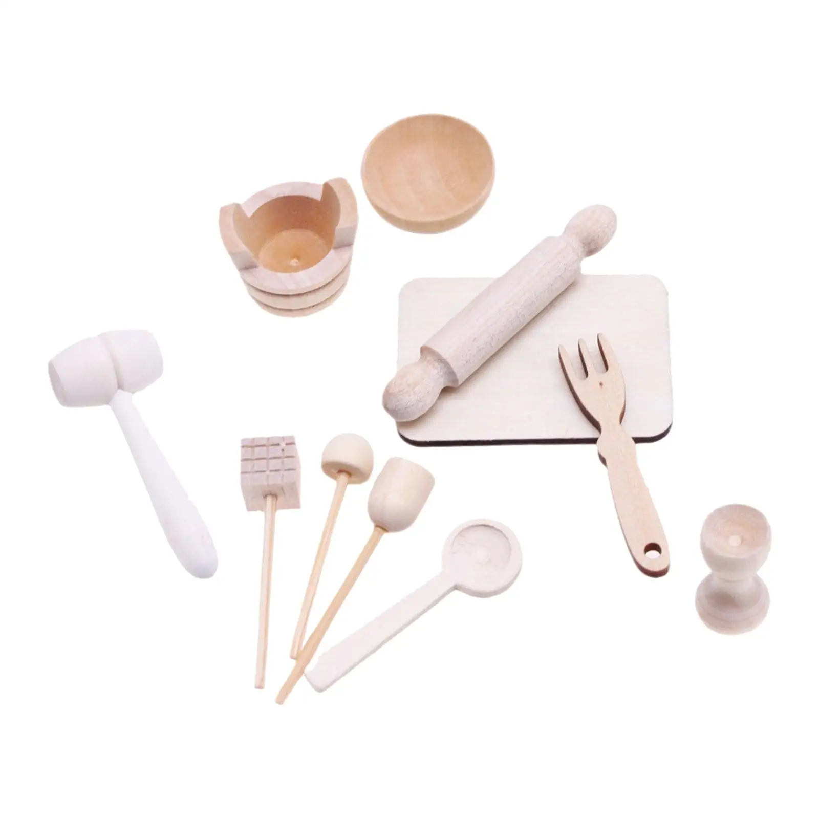 11 Pieces 1/12 Miniature Baking Set Scenery Supplies Mini Model Doll Accessories Decoration for Dining Room Home Dollhouse Decor