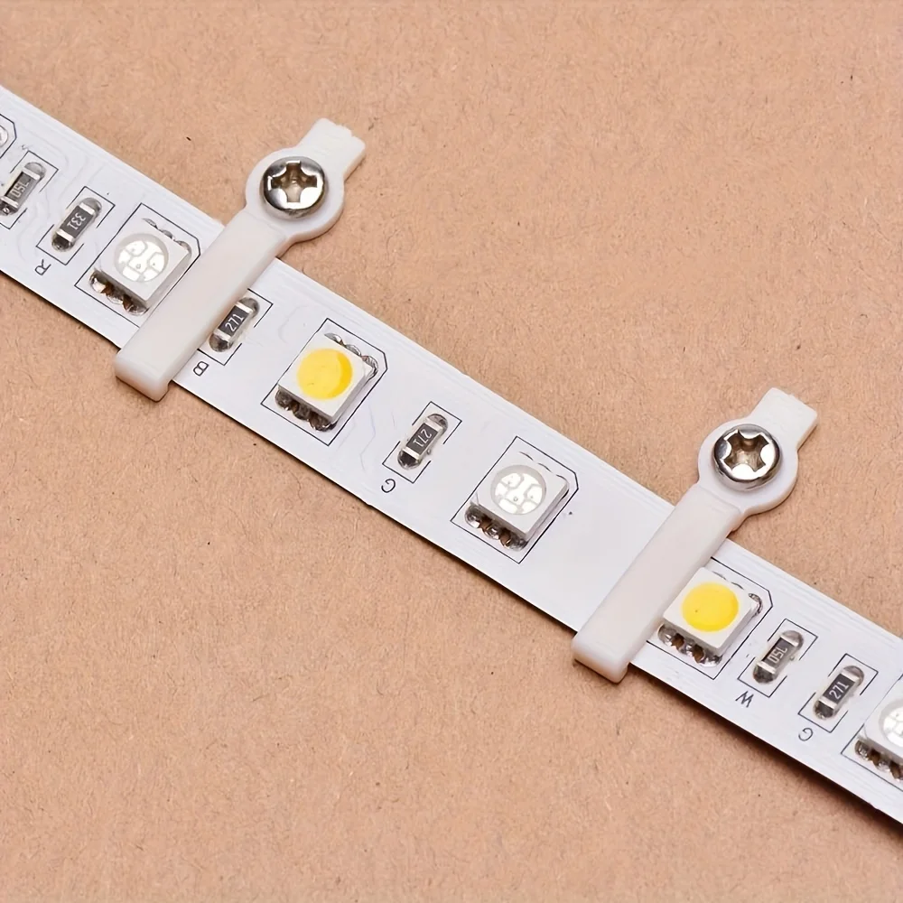 50pcs LED Connector Silicon Clip with Screws for Fixing 8mm 10mm 12mm PCB 3528 5050 5630 LED Strip image 3