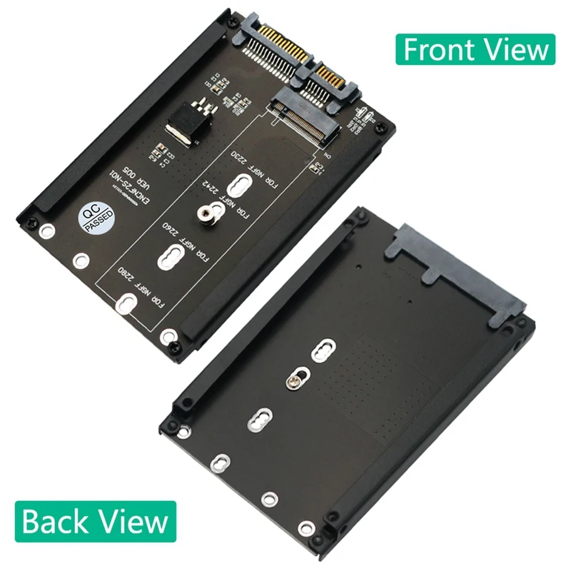 M.2 NGFF คีย์ B ถึง2.5นิ้ว SATA III อะแดปเตอร์การ์ด + กรอบยึดสำหรับ NGFF M.2 2230 2242 2260 2280ฮาร์ดดิสก์บอร์ดอะแดปเตอร์ทนทาน