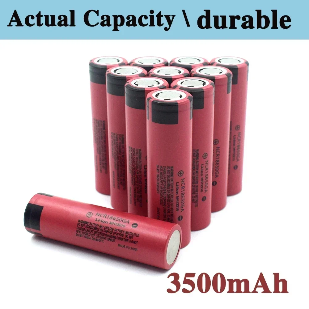 18650 recharable battery  3,7V, Batterie de lampe de poche au lithium d\'origine, 18650, 3500mAh, NCR18650GA3500mAh18650 battery