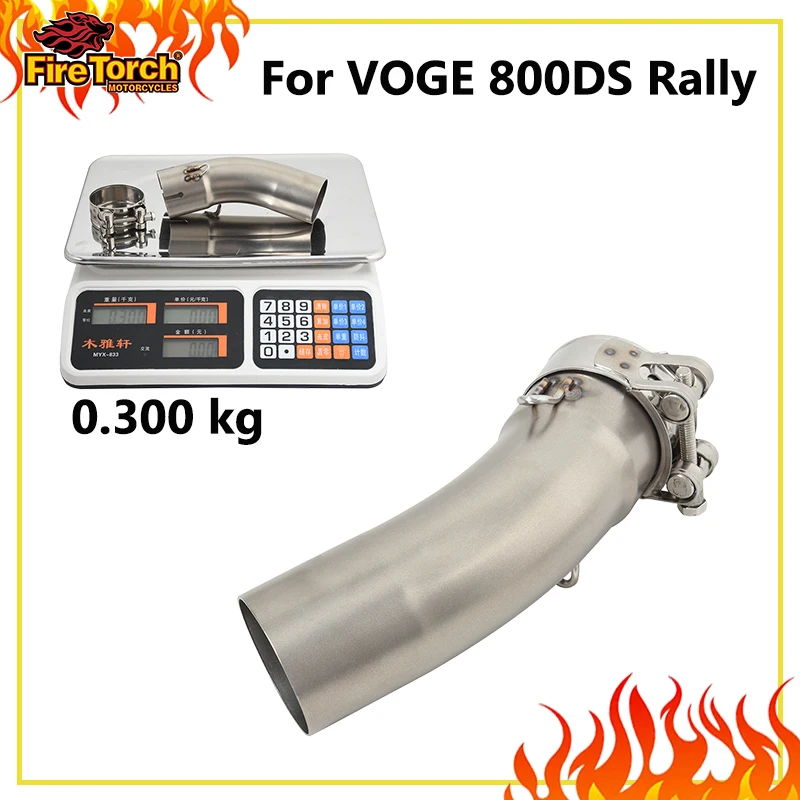 Slip On For VOGE 800DS Rally DS800X 2025 2026 2027 Motorcycle Exhaust Systems Middle Link Pipe Escape Connection 51MM Muffler