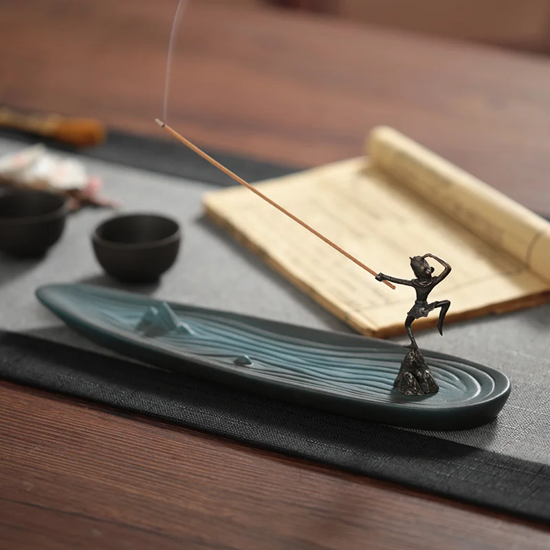 

Креативная курильница Monkey King, держатель для благовоний, домашняя курильница для ароматерапии, украшение для чайной церемонии, мини-маленький сплав сандалового дерева Bu