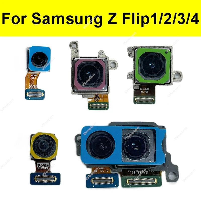 Front&Rear Main Camera For Samsung Galaxy Z Flip 1 2 3 4 5 F700 F707N F711W F7210 Back Big Camera Small Facing Camera Parts