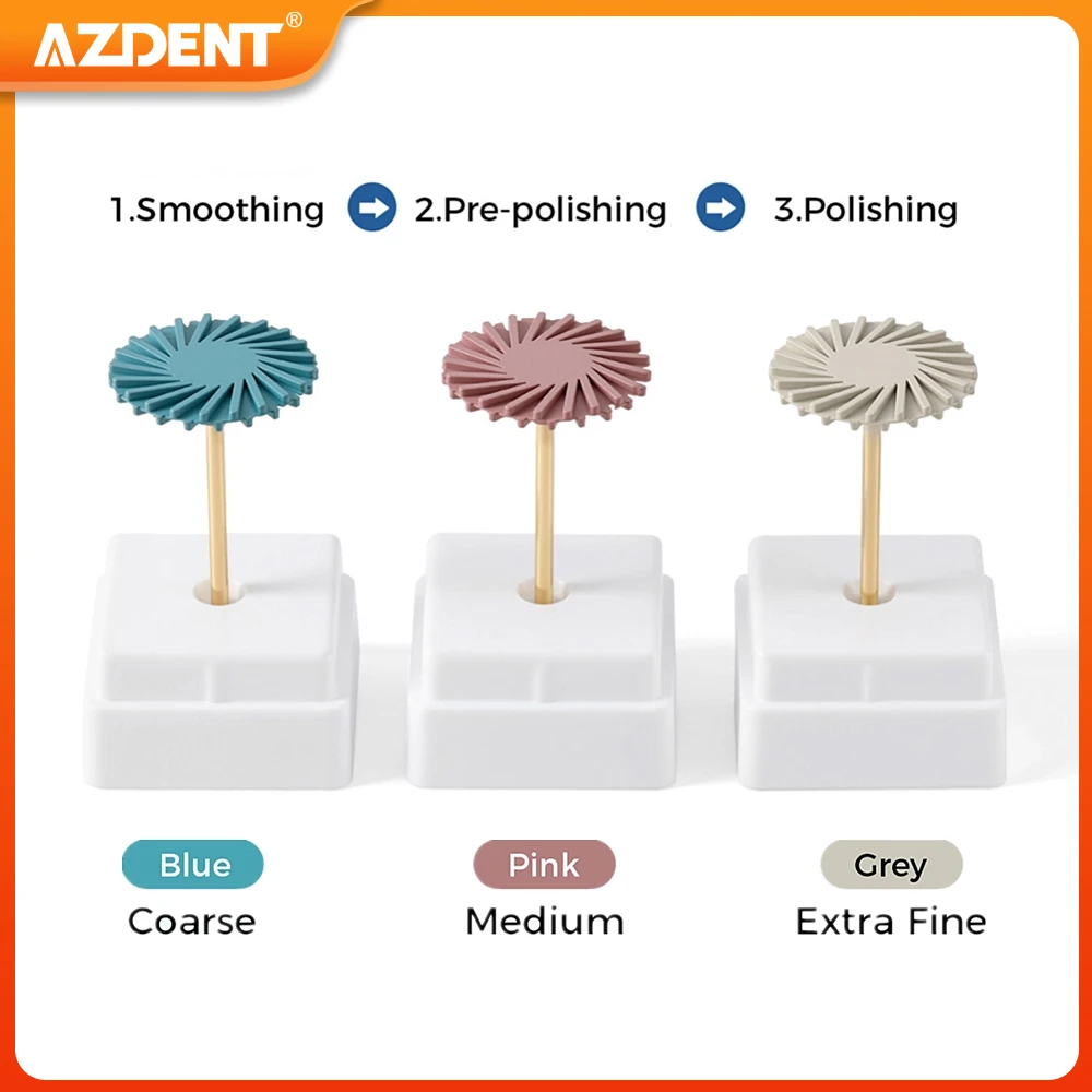

AZDENT Dental Diamond Polisher Disc Universal 26mm Wheel Composite Dentistry Polishing Tool HP 2.35mm Coarse Medium Extra Fine