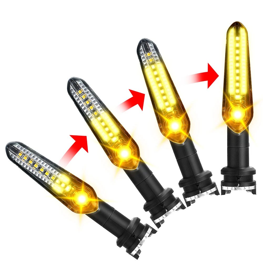 For Yamaha Motorcycle 2Pcs 12LED Sequential Flowing Water Turn Signal Dynamic Flash Running Indicator Lights Replacement Parts