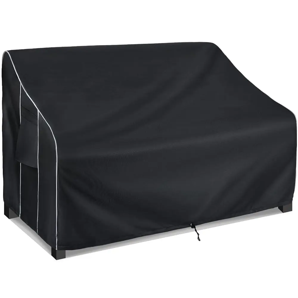 

Patio Furniture Sofa Covers 79W X 38D X 35H 3-Seater H Outdoor Waterproof Couch Loveseat Bench Cover, Black
