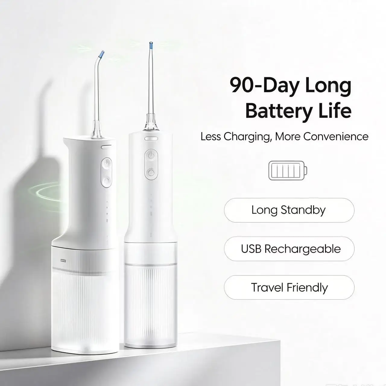 Household Travel Water Flosser Electric Oral Irrigator 5 Cleaning Modes Detachable 230ML Water Tank Waterproof Dental Jet Teeth