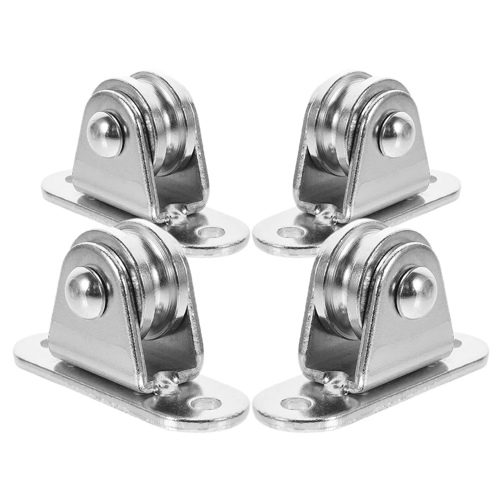 4 Sets Pulleys For Rope Lifting Roller Wheel Track Pulley Lifting Wheel Tool Supply