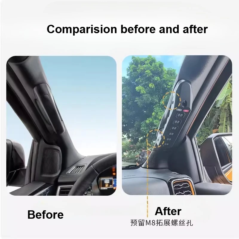 For Ford Everest A Pillar Handle 6-ways Integrated Switch Wireless Remote Led Spotlight Switch Modification Accessories