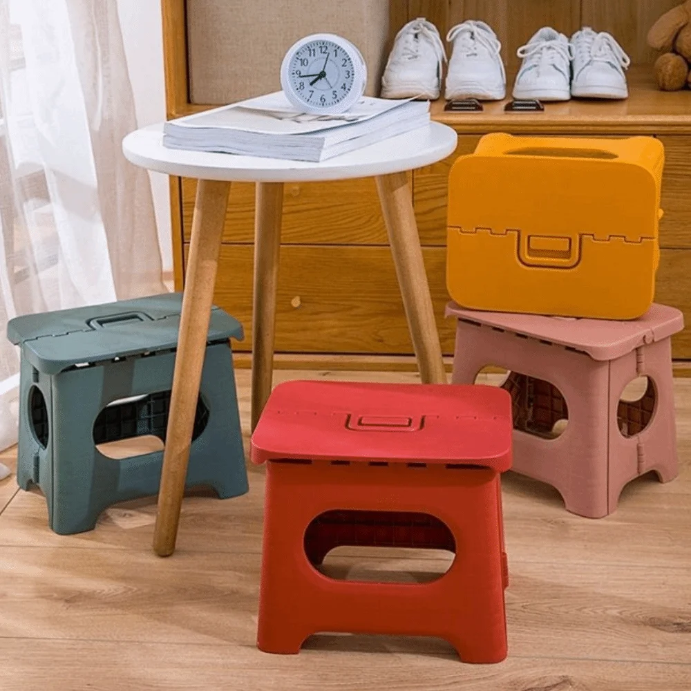 

Пластиковый портативный складной стул с ручкой, легко переносимый, для отдыха, рыбалки, складной табурет, для кемпинга на открытом воздухе