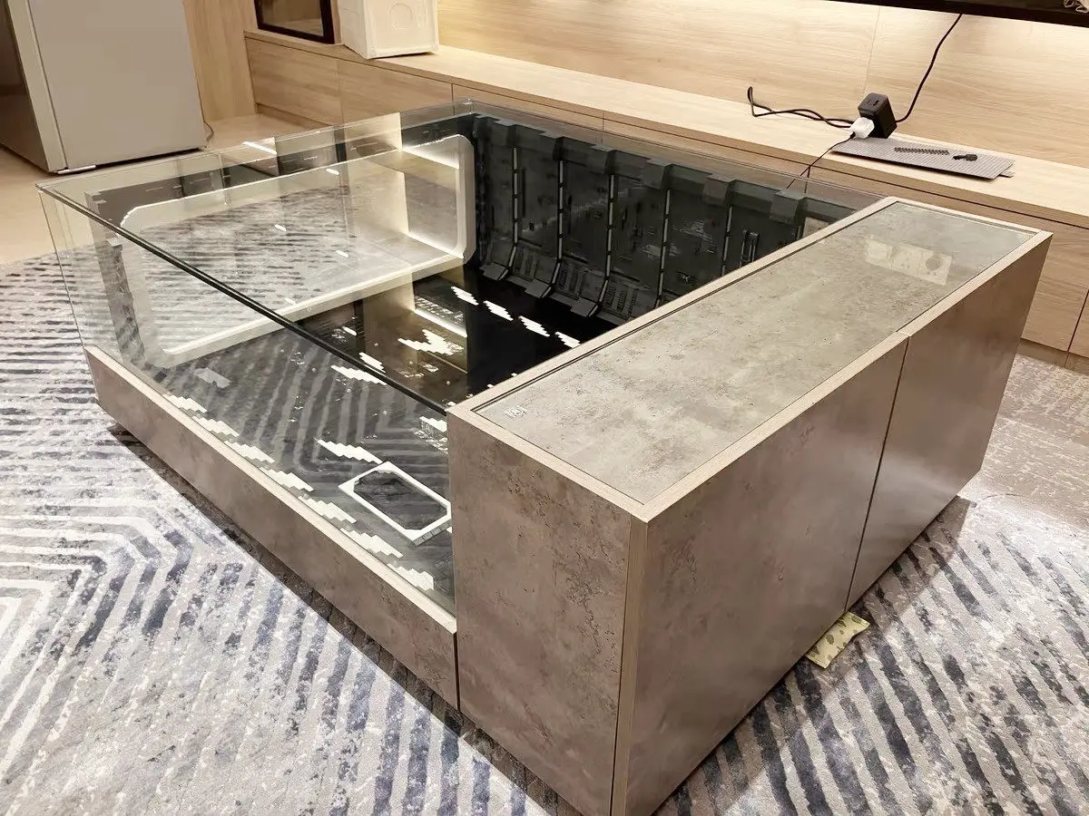 Model display cabinet home coffee table glass dustproof display cabinet creative customization