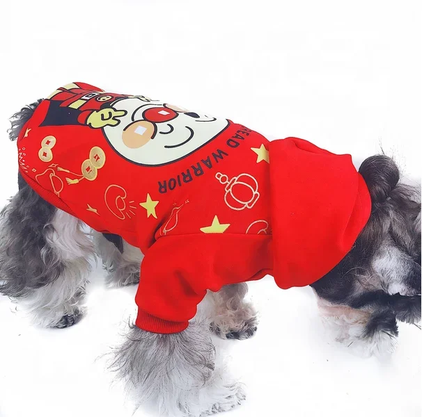 Hot Selling Pet Hooded Hoodie Comfortable Soft Cartoon Printing Pet Clothing for Dog