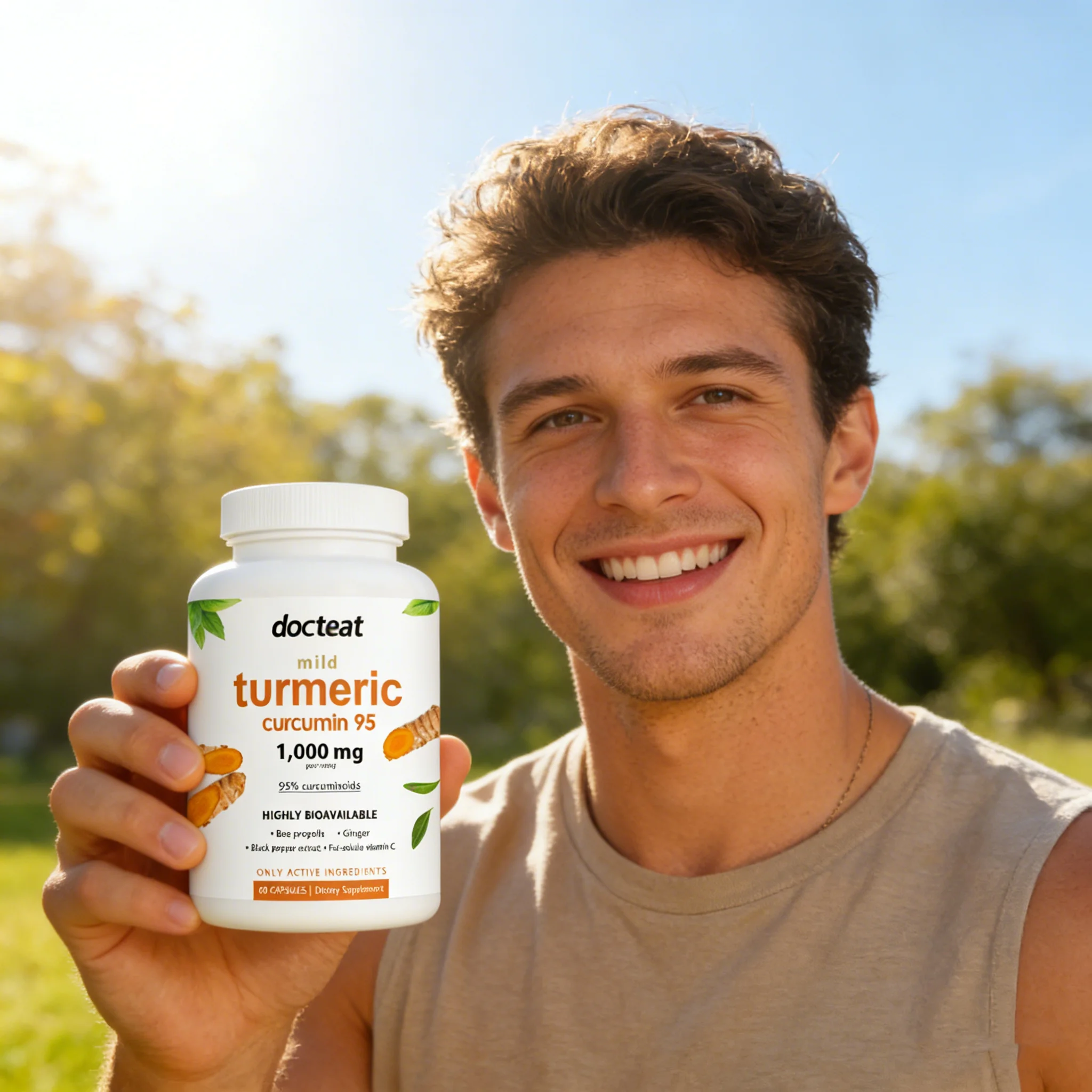 

DOCTEAT Curcumin Joint Capsules Relieve Joint Soreness Improve Physical Fatigue Enhance Vitality Boost Immunity Health Capsules