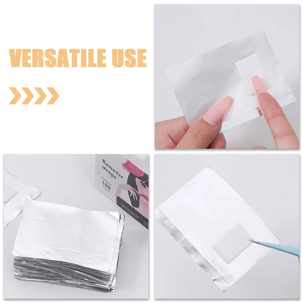 100 pezzi di foglio di rimozione smalto per unghie avvolge foglio di alluminio per unghie Soak Off Gel Polish Remover Pad fogli per salone e uso domestico