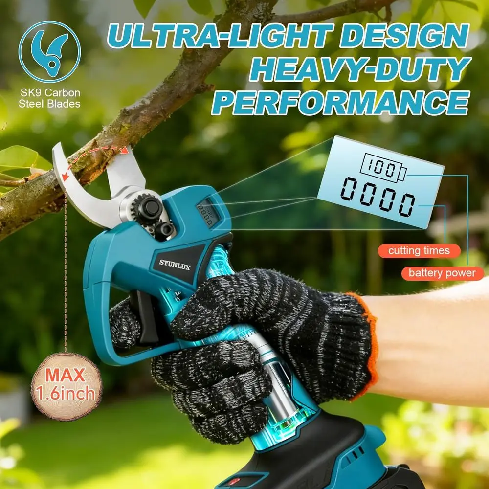 مجموعة منشار القطب اللاسلكي 4 في 1 ومقصات التقليم الكهربائية، ومقصات التقليم الكهربائية ومناشير عمود 6 بوصة لتقليم الأشجار بطول 7 أقدام