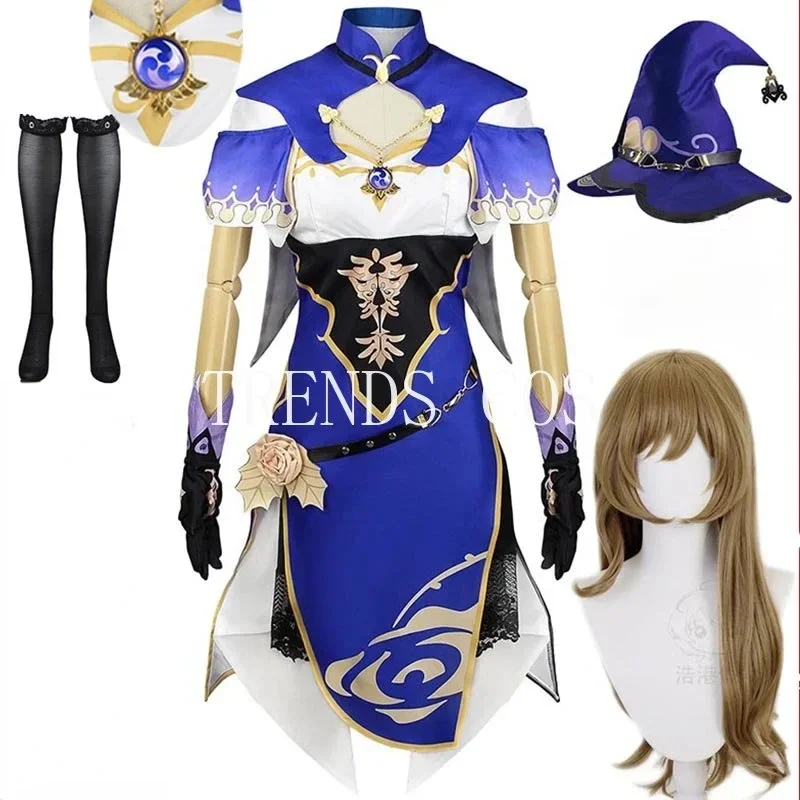 Lisa Minci Cosplay Costume Lisa Witch Dress with Hat Lisa Outfits with Wig