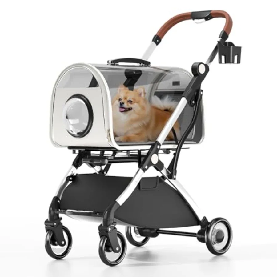 

Magshion Dog Stroller with Detachable Carrier Clear PC Dome Pet Stroller for Small and Medium Dogs and Cats up to 33 lbs Lightw