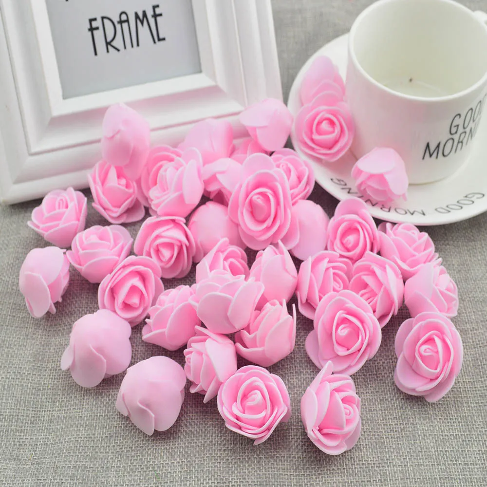 100 stücke Künstliche Blumen Günstige PE Schaum Rosen Kopf Gefälschte Bär Handgemachte Hochzeit Hause Dekoration für Sammelalbum Geschenk Box Diy kranz – Detail 9