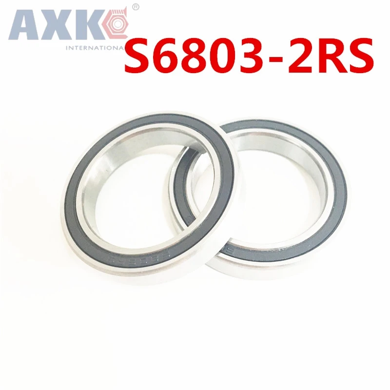 Axk 1PCS 6803 2rs 61803 Stainless Steel 440c Hybrid Ceramic Deep Groove Ball Bearing 17x26x5mm S6803-2rs Cb Abec-5