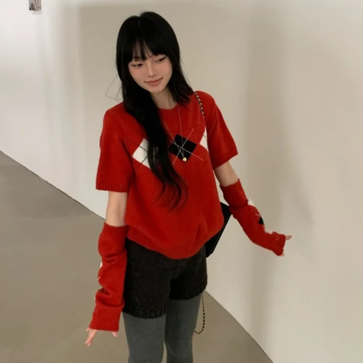 Cisas Sle ort Sve rond Ne pull femme Faionable Design Vintage tout-Match coréen Sle vêtements intérieurs haut