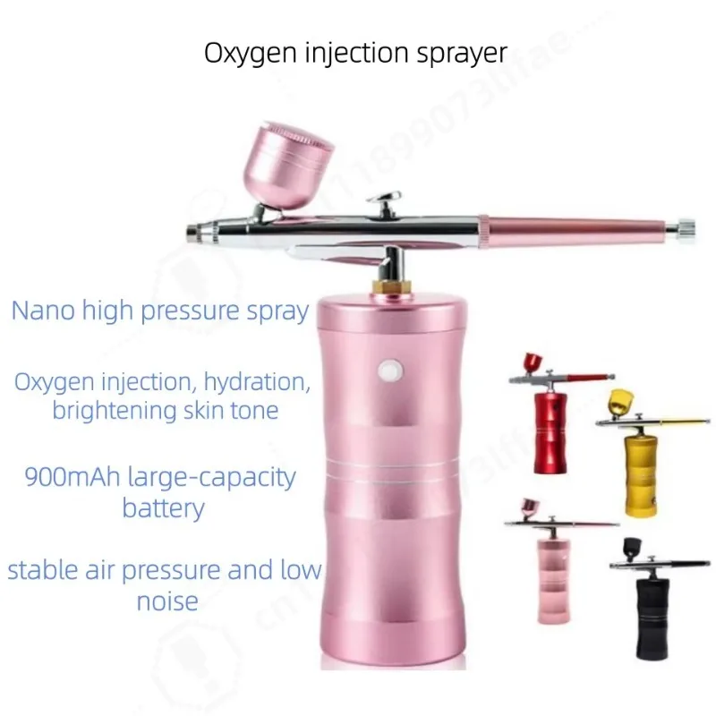 Handheld Rechargeable Nano Spray Gun, Portable High‑Pressure Oxygen Inject Sprayer for Skin Moisturizing Home Beauty Care
