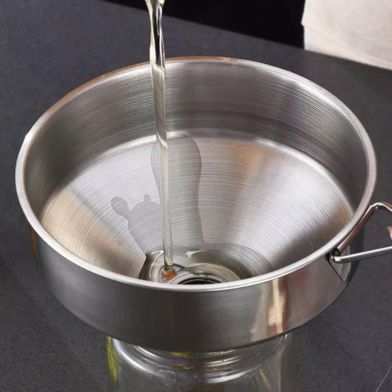 Metal Funnel For Canning Kitchen Tools Kitchen Accessories Wide Mouth Funnels Bar Wine Beer Oil Flask Funnel