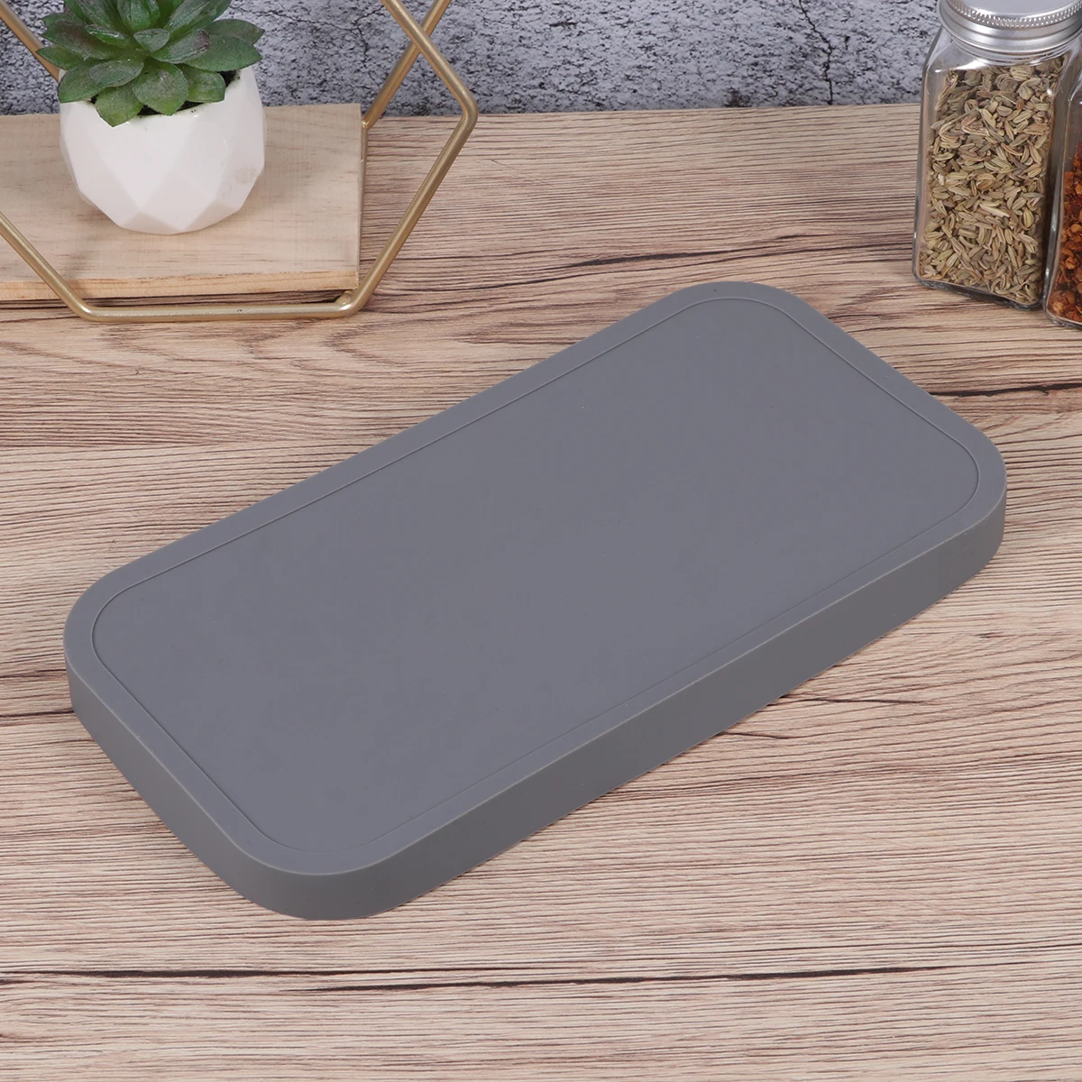 

Sink Protector Grid Grey Non-Slip Silicone Tableware Drying Mat Kitchen Drain Tray Dish Draining Board Water