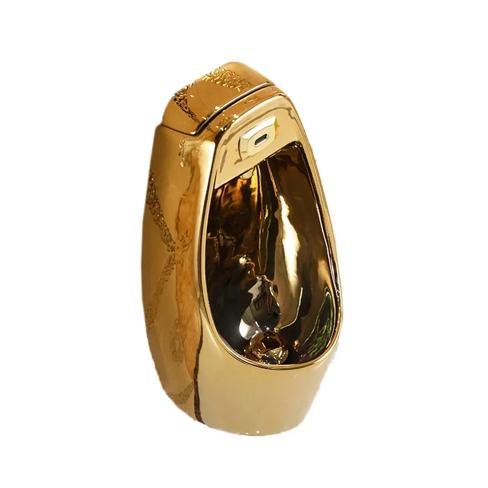 

Luxury bathroom ceramic automatic flushing sensor gold urinal