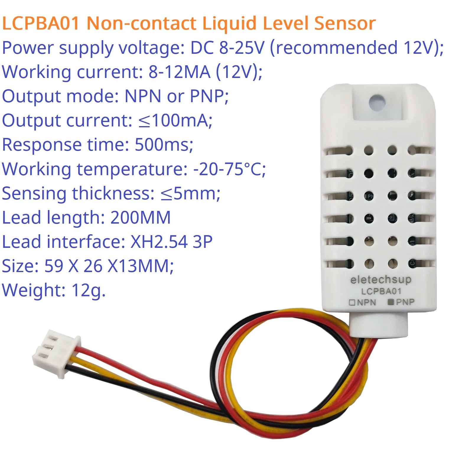 DC 9-24V non-contact liquid level sensor, non-contact water level detection switch controller, liquid level detector