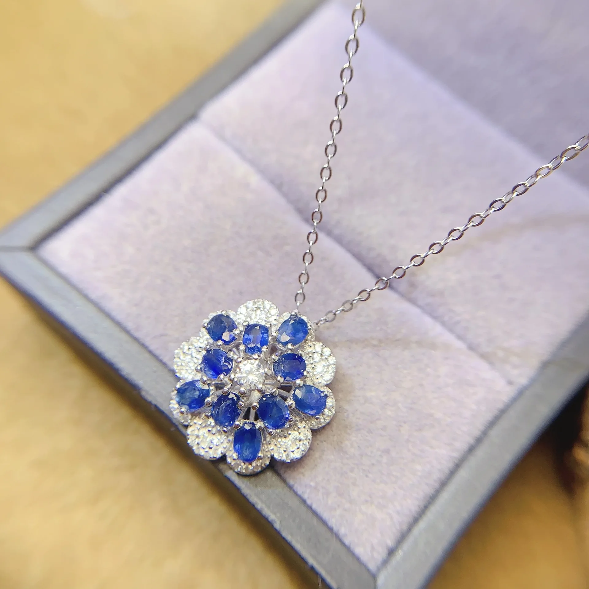 S925 Silver Sapphire Jewelry Set, 3x4mm Triple Piece Collection, Modern Luxury for Executive Style & Premium Gifting