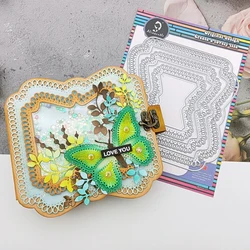 Alinacutle Teadrop Edge Nesting Frame Metal Cutting Die Cut Scrapbooking Paper Craft Album Handmade Card Template Die Cutting