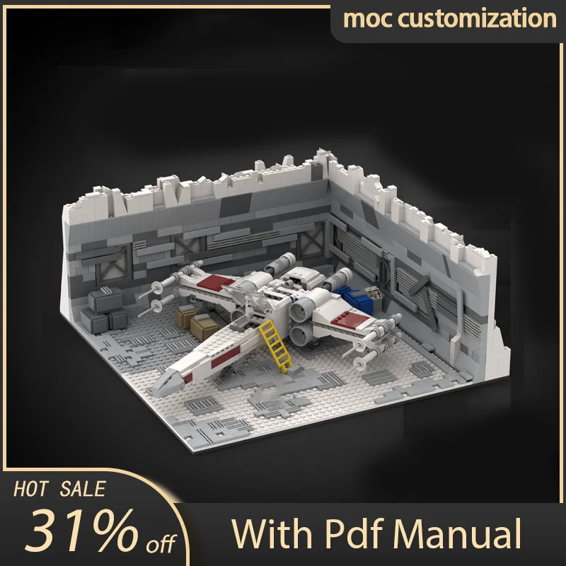

Набор классических сцен из фильма MOC Space Wars Echo Base P.1: Парковка для модели истребителя X-типа, строительные блоки, кирпичи, игрушки в подарок