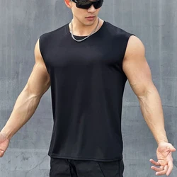 Plain Gym Clothing Mesh Summer Casual Fitness Sleeveless T Shirt Workout Tank Tops Mens Bodybuilding Sportswear Muscle Vests