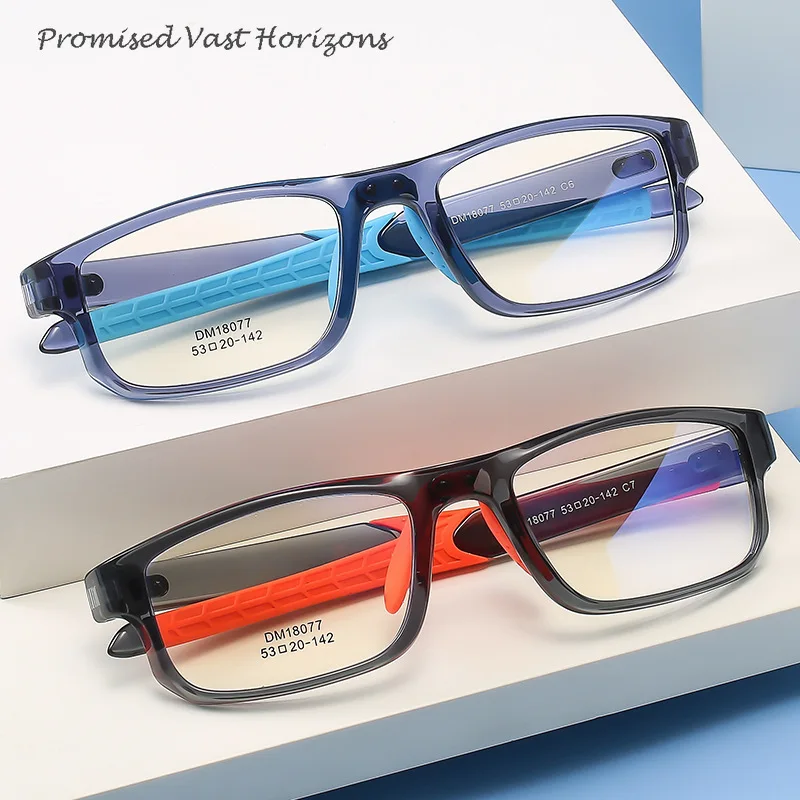 

Male Female TR Silicone Fashion Outdoor Cycling Sports Eyeglass Frame Transparent Grey Blue Red Wholesale Optical Eye Glasses