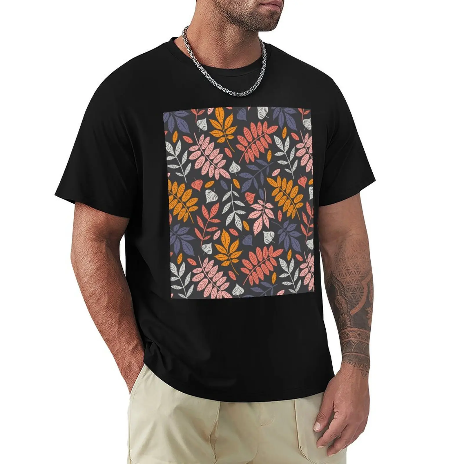

Fall Leaves Pattern T-Shirt anime shirt Anime t-shirt Funny t-shirt mens cotton t shirts