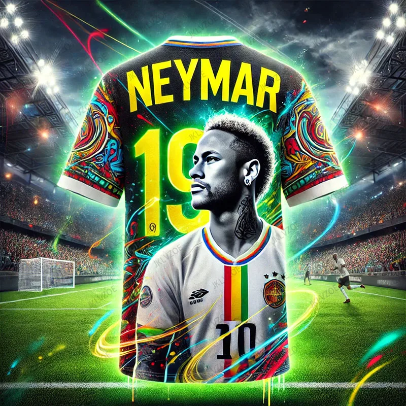 New 2024 Summer CHATGPT Designed Special Edition Short Sleeve Neymar 19 Soccer Jersey Training Uniform Mens T shirt Kids/Adult 