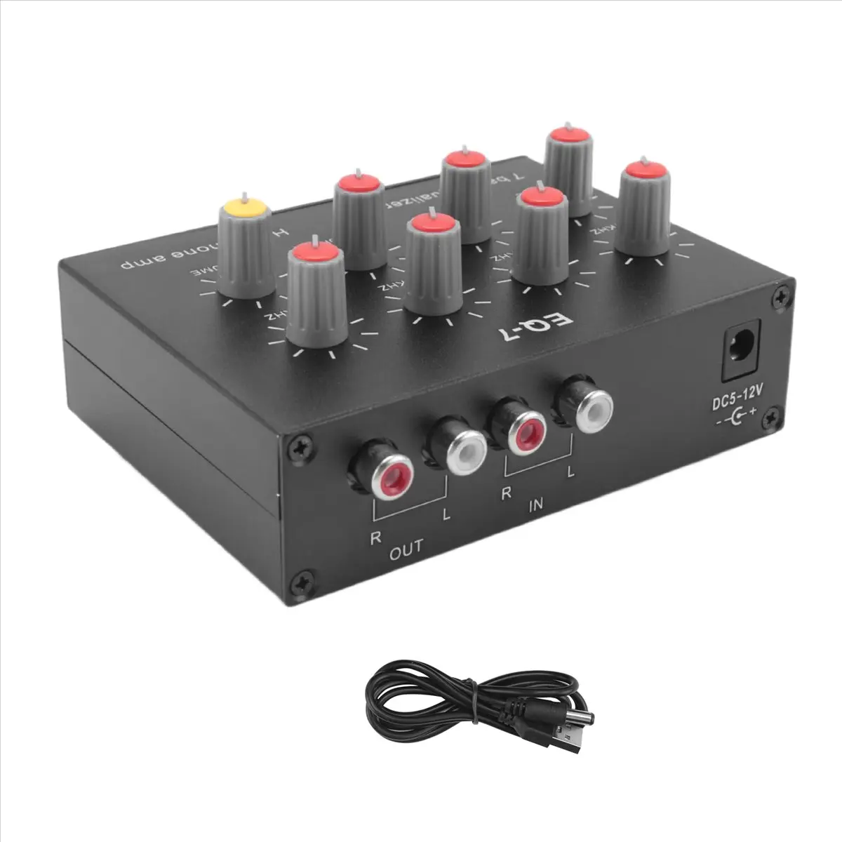 L77A EQ-7 Car Audio Headset Amplifier 7-Band EQ Equalizer 2 Channel Digital Sound Equalizer