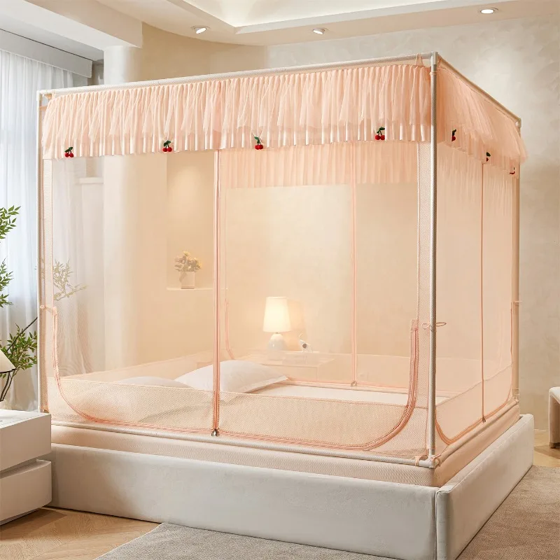 Anti-drop mosquito net T + U type three-door back to the bottom all-inclusive easy to install household mosquito proof