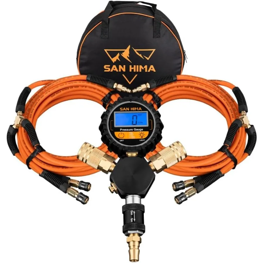 4 Tire Inflation Deflation System - Fast High Flow 4-Way Air Down Tire Inflator Deflator for Truck Car Trailer Motorcy