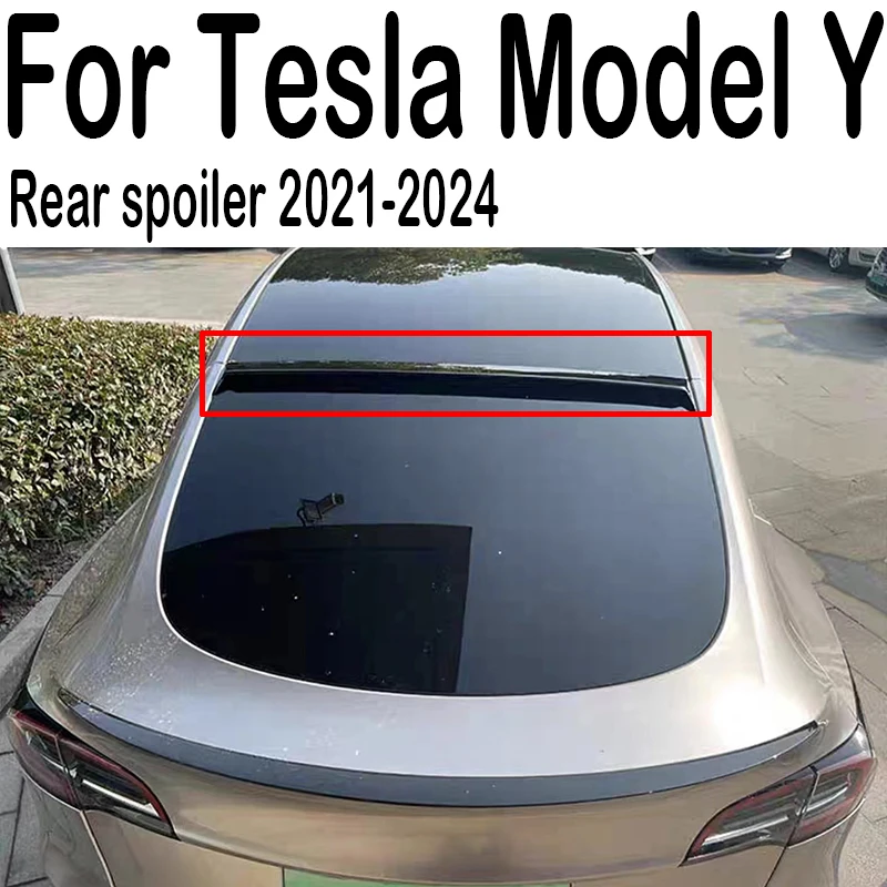 

Suitable for Tesla Model Y2021, 2022, 2023, 24 rear roof window spoiler, carbon fiber black body sports modification kit