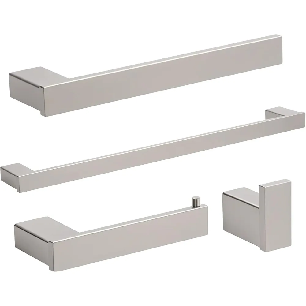 

24-дюймовый серебряный набор фурнитуры для ванной комнаты из металлик, набор полотенец из нержавеющей стали с аксессуарами для настенного крепления